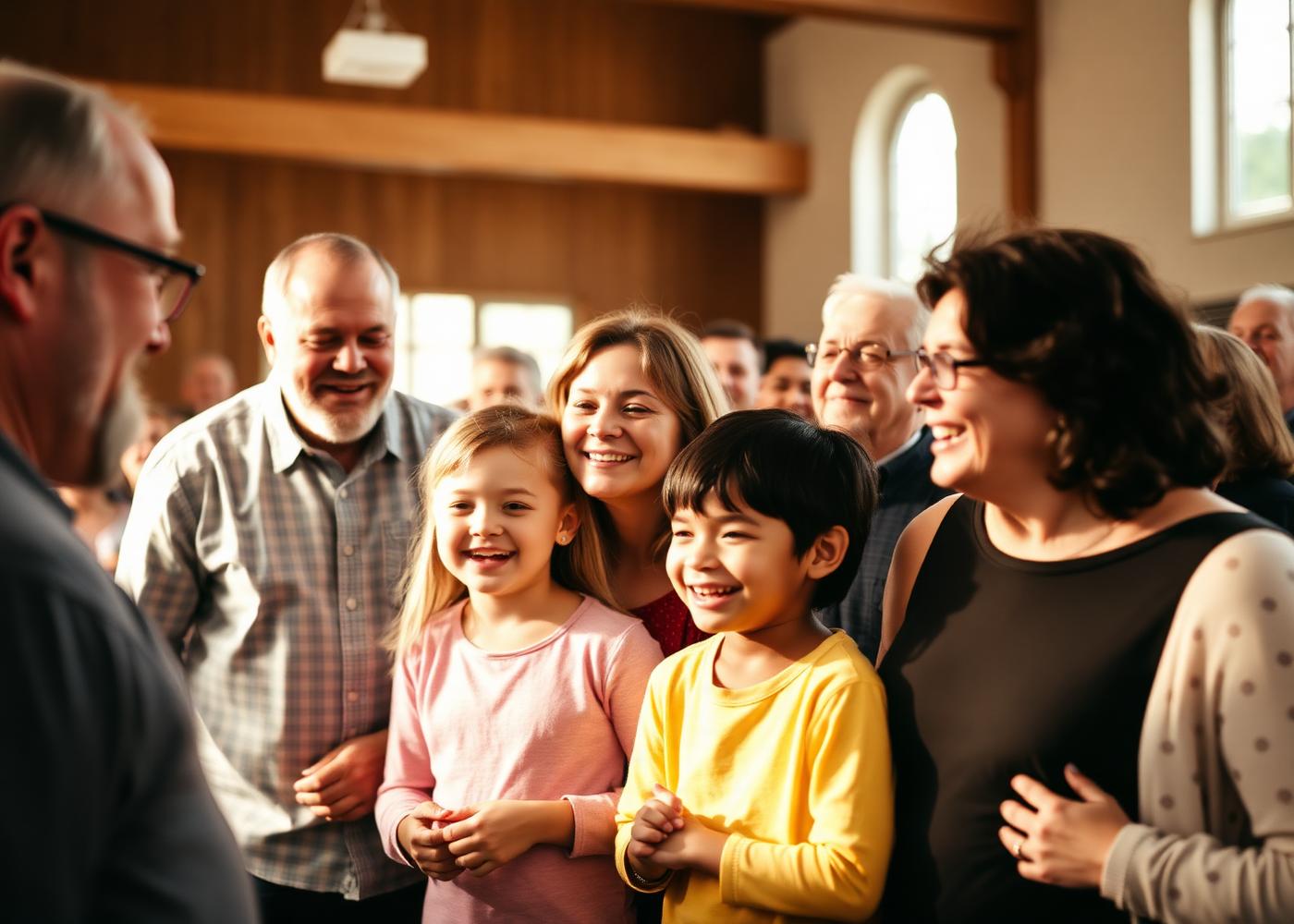 Church members of every generation gathered together